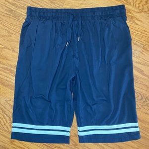 EUC Men’s 4XL MJC Apparel Navy Blue with White Stripe 100% Cotton Pull-on Shorts